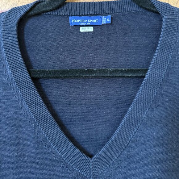 Proper Sport Navy V-Neck Sweater - Picture 2 of 4